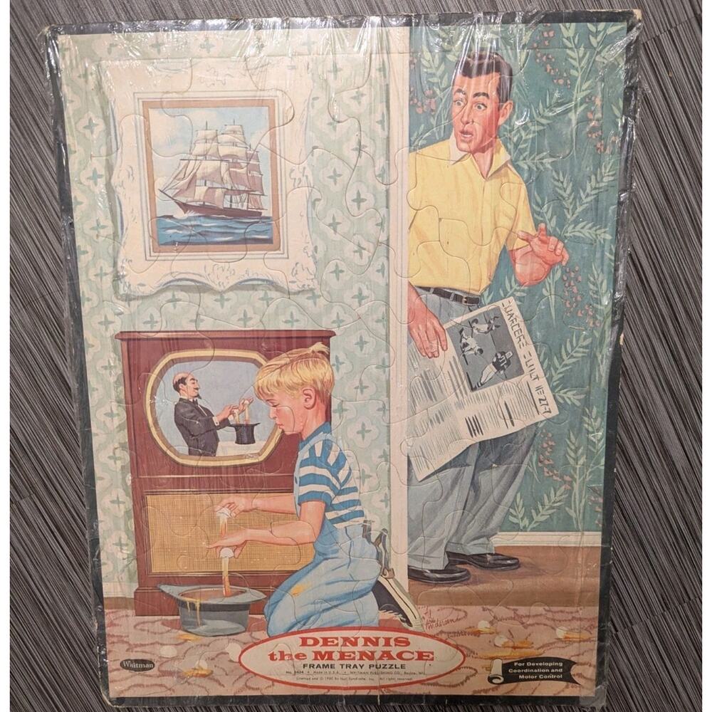 1960 Dennis the Menace Vintage Frame Tray Puzzle Whitman Publishing TV 48 pcs